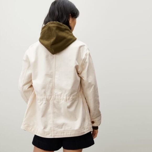 Everlane The Cinchable Chore Jacket Women's S Bone Inner Drawstring Pockets - Picture 2 of 11